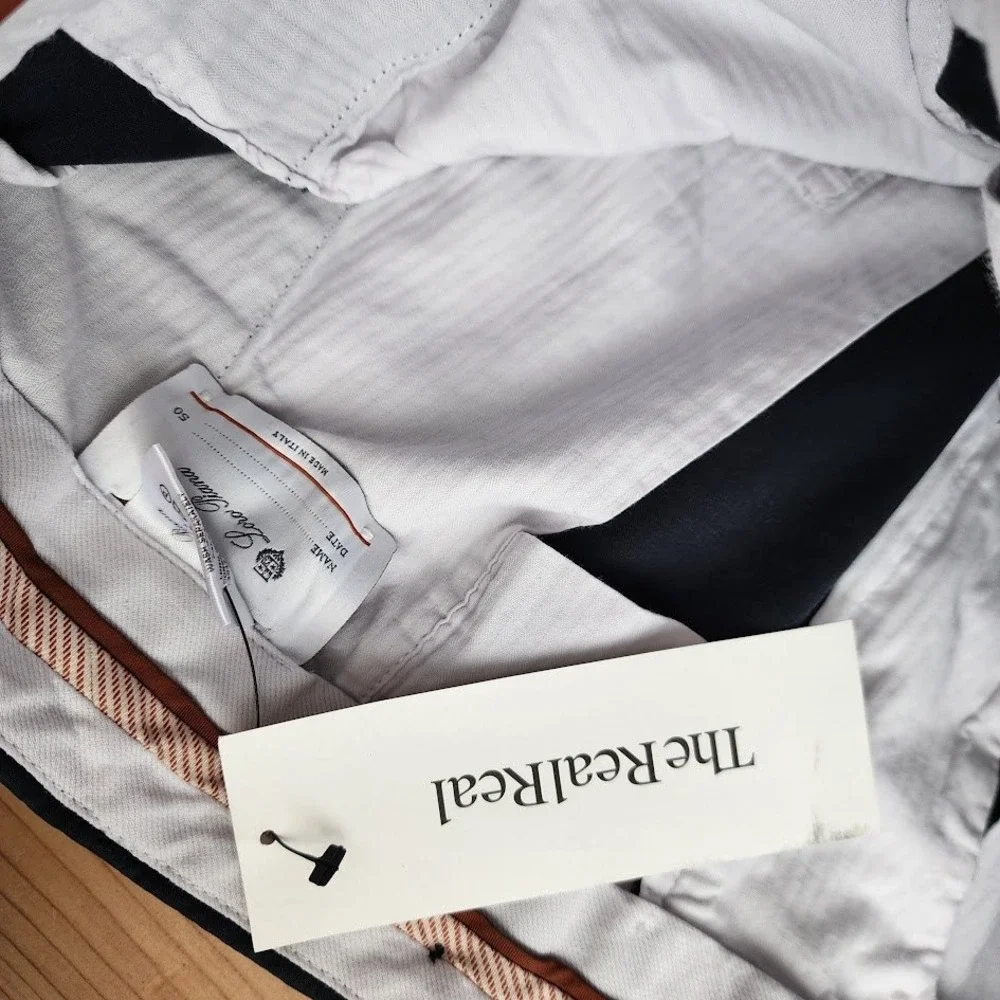 LORO PIANA Navy Cotton Chino‎ Pants Quiet Luxury Italy 50